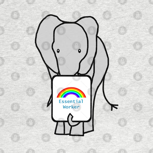 Elephant Worker Rainbow Essential Employee Meme by ellenhenryart